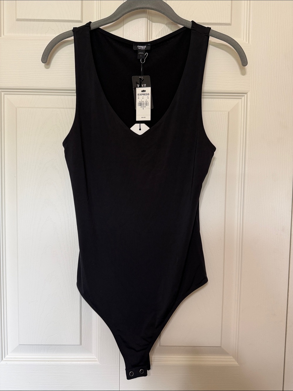 Express Black Sleeveless V-Neck Bodysuit